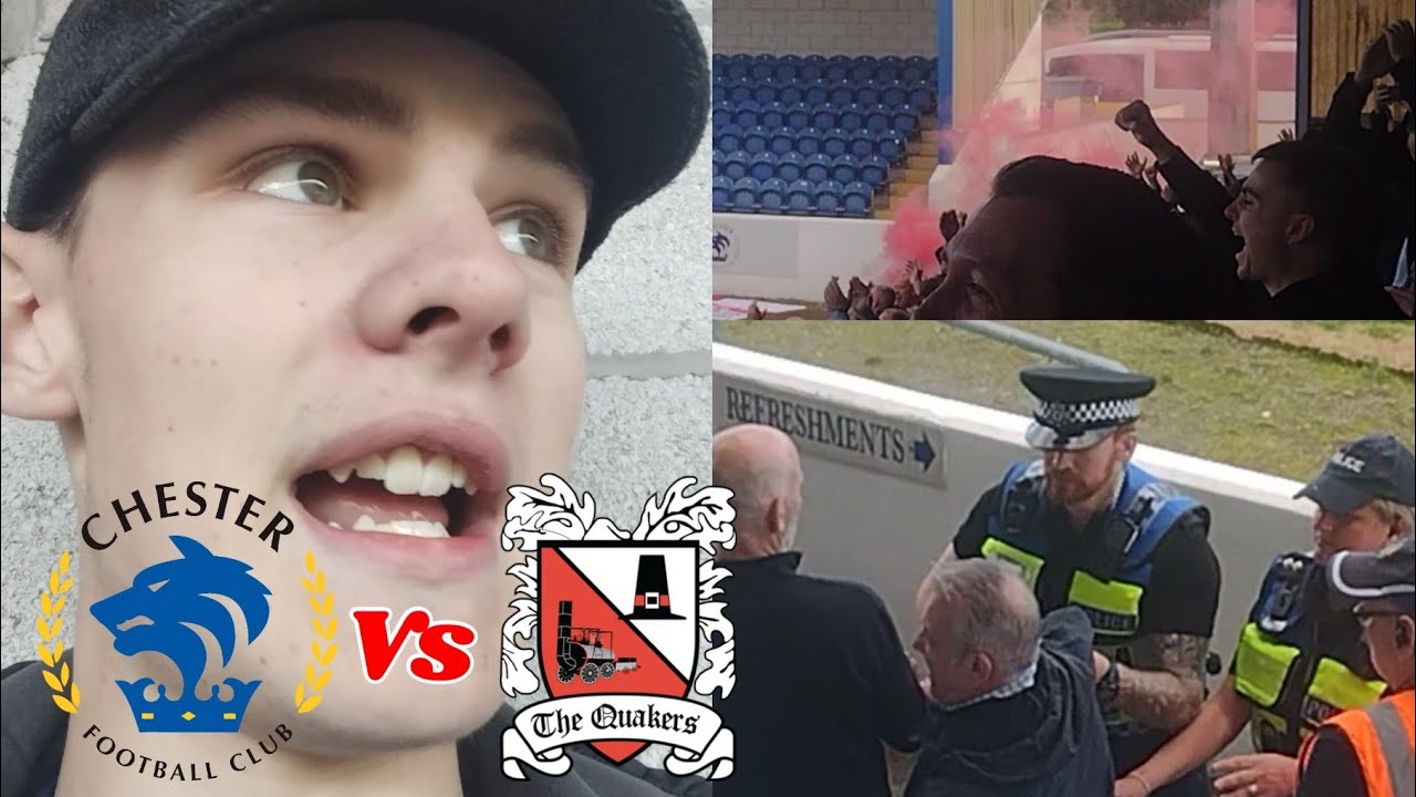 SCENES IN AWAY END, POLICE KICK FANS OUT, PYROS + MORE | Chester vs Darlington