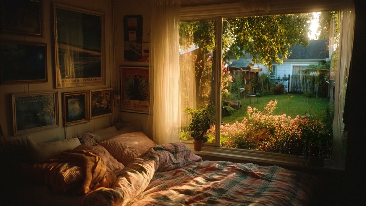 Fall Asleep Fast 🌙 Vintage Cottage Bedroom Rain on Window for Deep Sleep & Calm