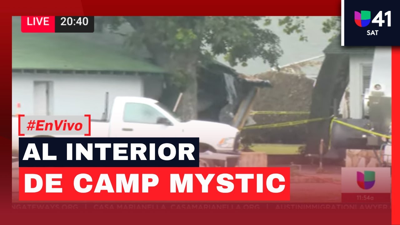 🔴 #EnVivo | Recorrido por el interior del Camp Mystic tras desbordamiento del Río Guadalupe