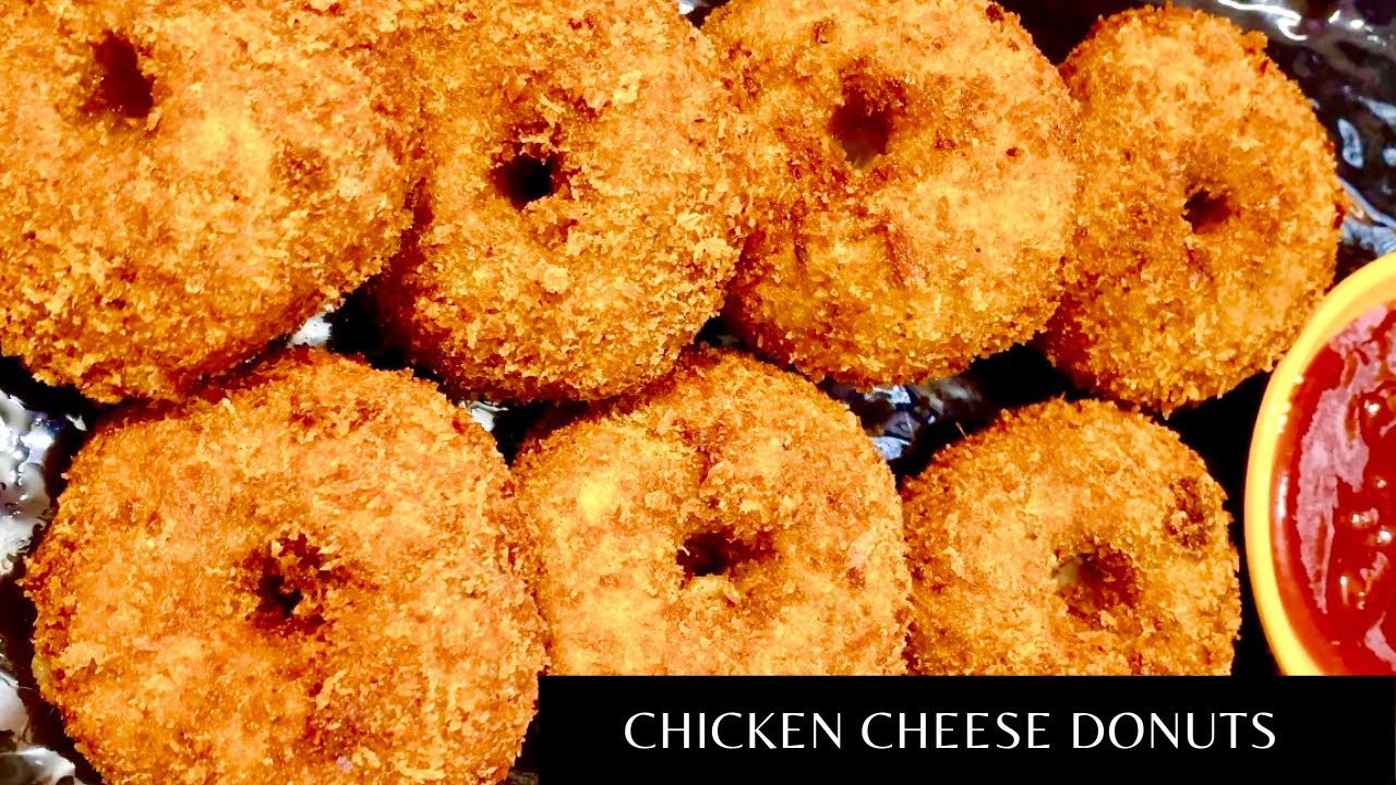 Chicken Cheese Doughnut | Cheese Stuffed Chicken Donuts Recipe | kids Tiffin Box Recipe