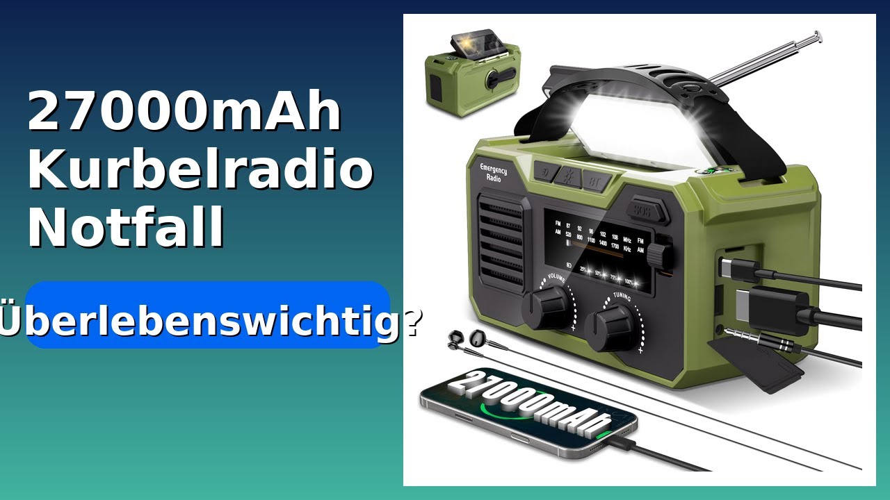 BEWERTUNG (2025): 27000mAh Kurbelradio Notfall. WESENTLICHE Einzelheiten