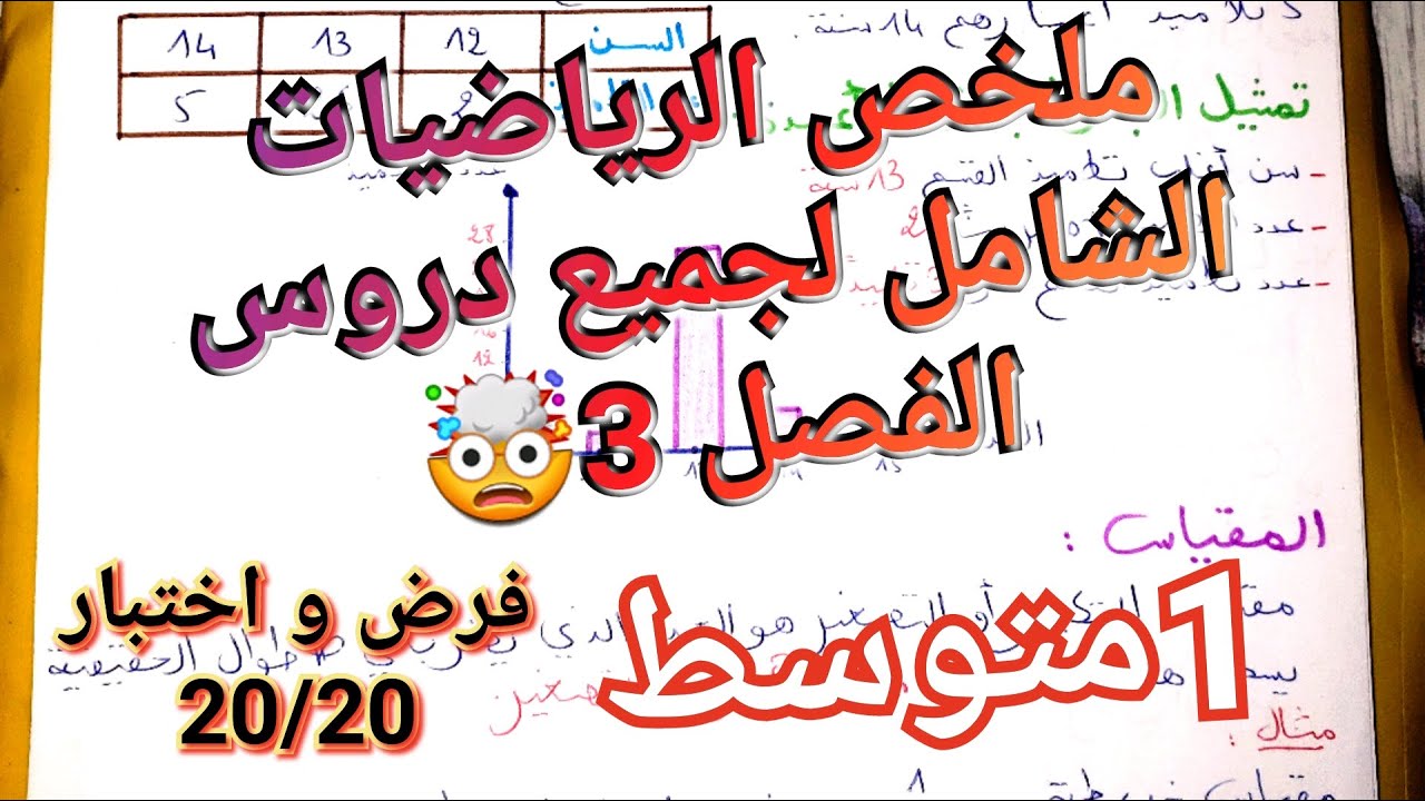 أروع ملخص+مراجعة في الرياضيات لفصل3 ستراه في حياتك سنة1متوسط🤯ستتحصل على علامة20 في الفرض و الاختبار