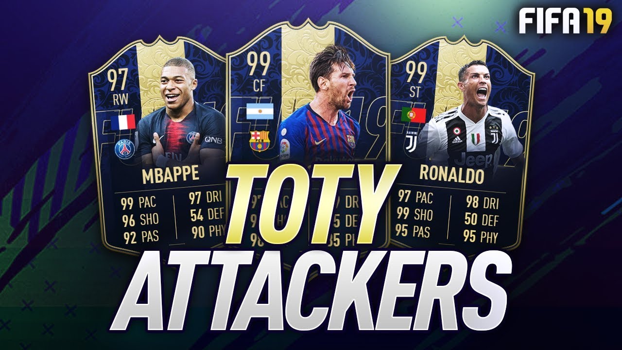 TOTY ATTACKERS! w/ 99 TOTY Ronaldo, 99 TOTY Messi & 97 TOTY Mbappe! - FIFA 19 Ultimate Team