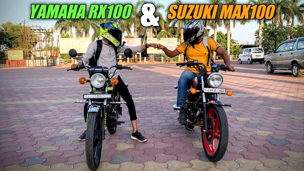 Yamaha rx100 vs Suzuki max100 | race |  yamaha rx135 | gj biker
