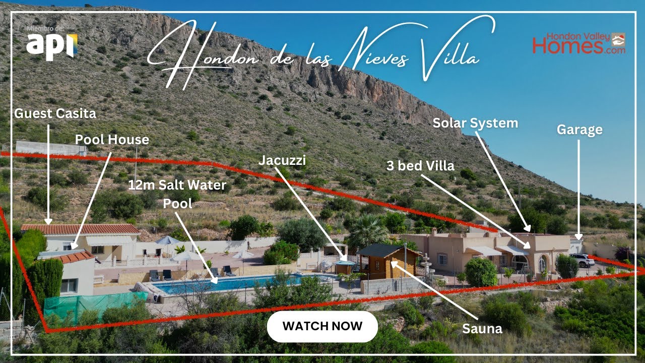 Hondon Valley Villa +casita  12m pool, Sauna, Jacuzzi, Summer kitchen 374.950€  HVH-SOL470HN