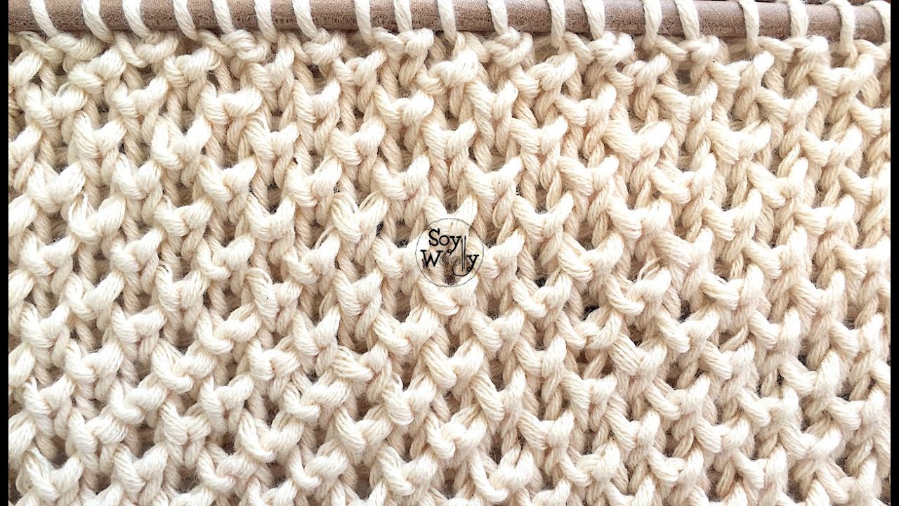 Medio Punto Brioche tejido en dos agujas (sólo con derecho) estilo inglés y continental - Soy Woolly