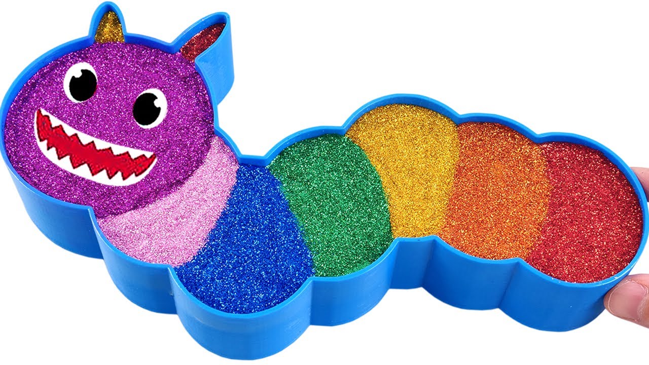 Satisfying Video l How to make Larva into Mixing Glitter Slime Cutting ASMR l RainbowToyTocToc