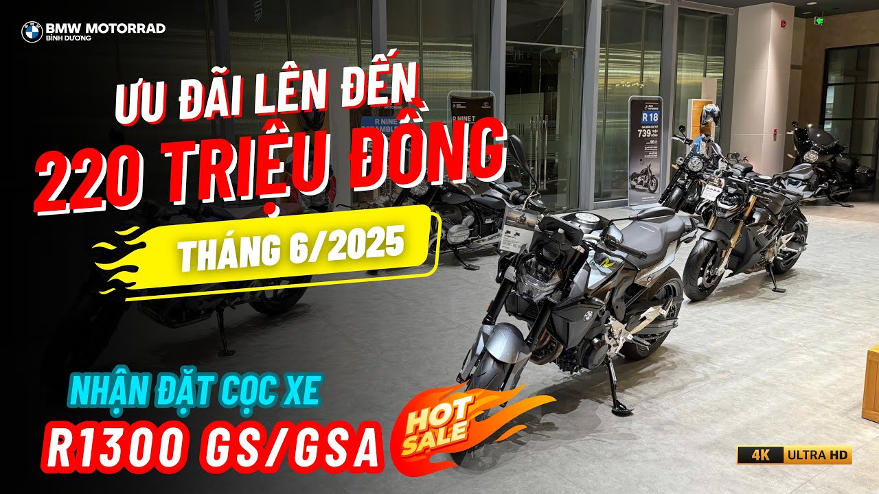 Báo giá xe BMW Motorrad mới nhất T6/2025 | Giảm giá mạnh xe moto R9T, R18,…và giá bán xe R1300GS,GSA