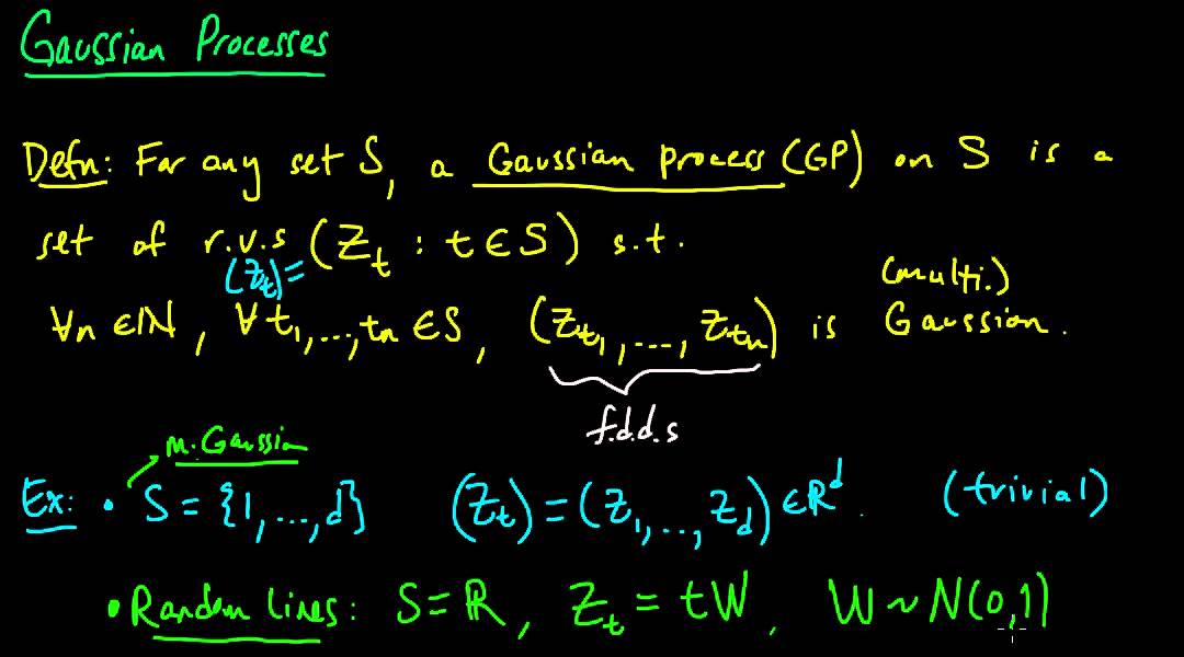 (ML 19.1) Gaussian processes - definition and first examples