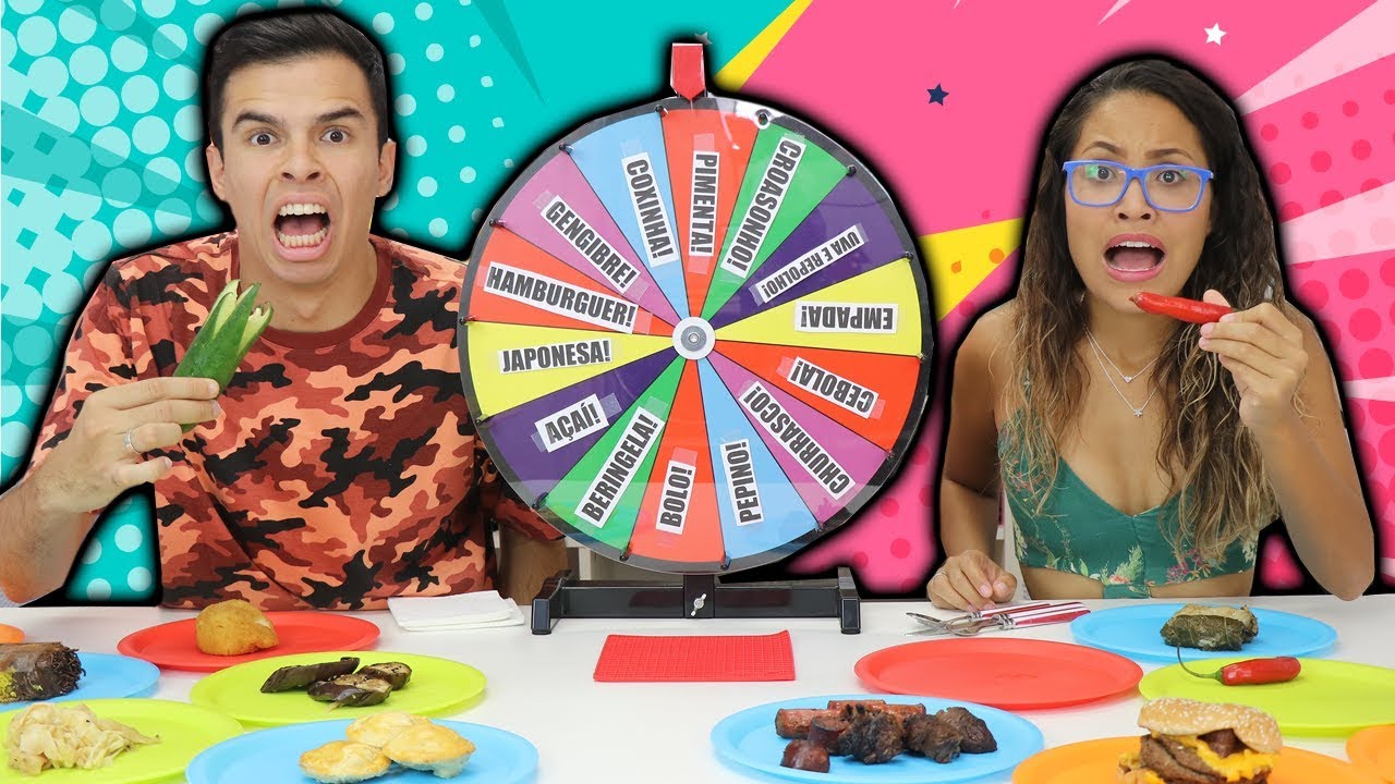 ROLETA MISTERIOSA DE COMIDA! (MYSTERY WHEEL OF FOOD CHALLENGE)
