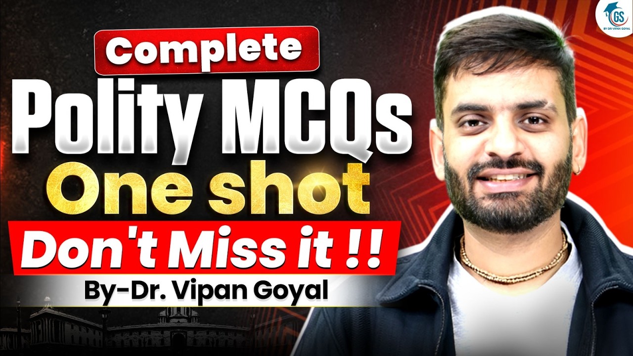 Complete Polity MCQs One Shot 2026 | 1000+ Indian Polity Questions by Dr Vipan Goyal StudyIQ