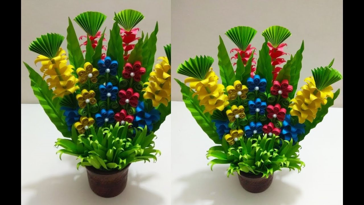 Room Decoration Idea/Make Paper Flower Bouquet/Handmade Floral Flower Bouquet/wedding Flower Bouquet