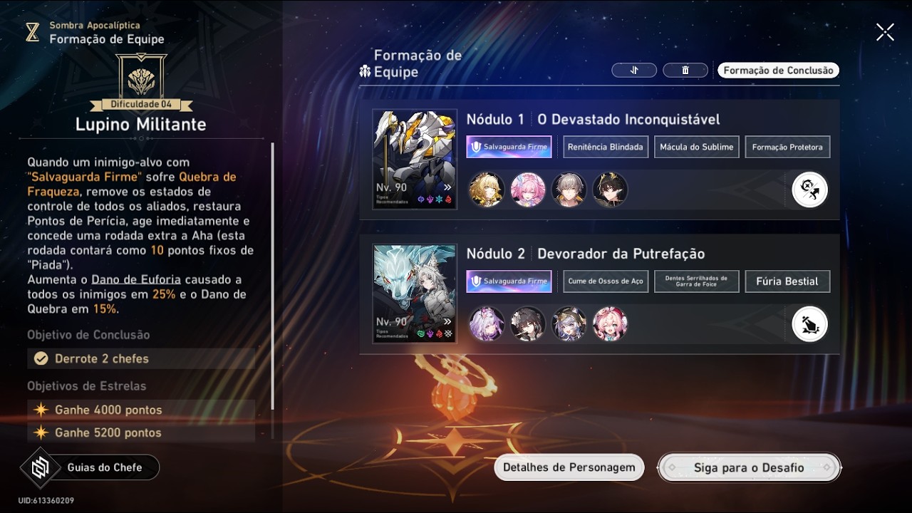 Aglaea e Castorice no estágio 4 do sombra apocalíptica- Honkai star rail