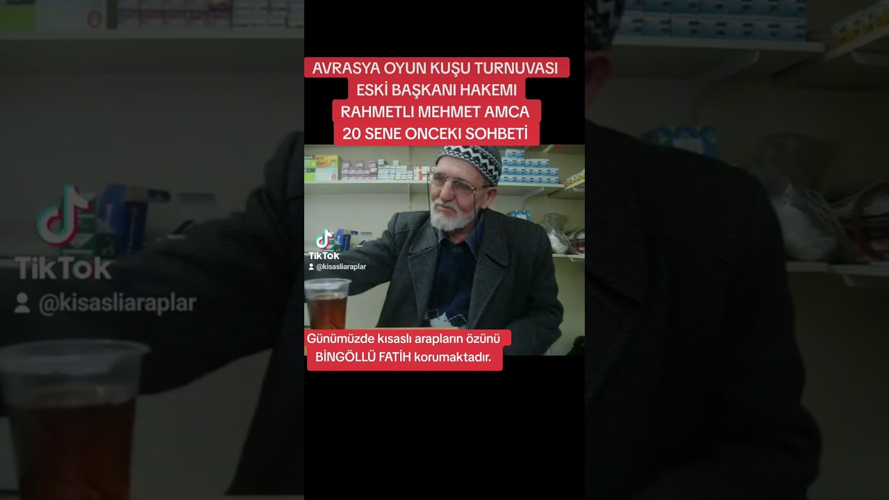 bingöllü fatih kısaslı arapları avrasya oyun kuşu turnuvası eski başkanı mehmet amca röportajı