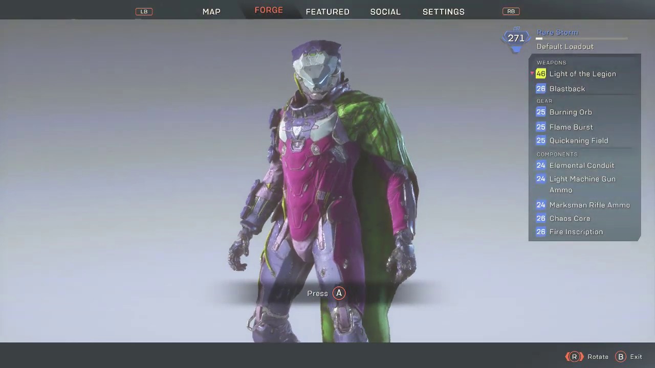 Anthem Get Chaos Core and Fire Inscription