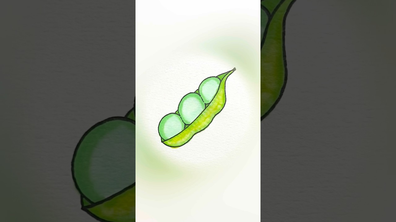 How to draw peas, easy vegetables drawing for kids #stepbystep #simple #artforkids #kidsvideo #cute