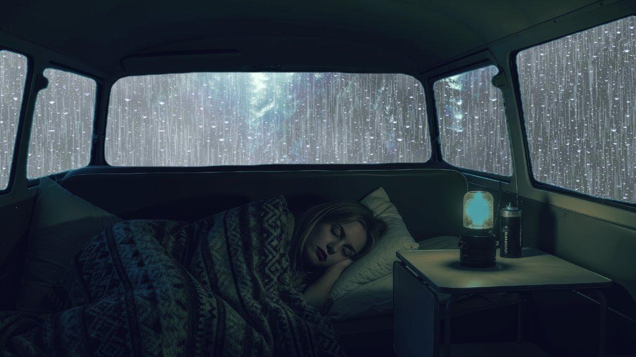 Heavy rain in the cabin | Fall Asleep Quickly with Heavy Rain Sounds 🌙 Night Rain for Deep Sleep