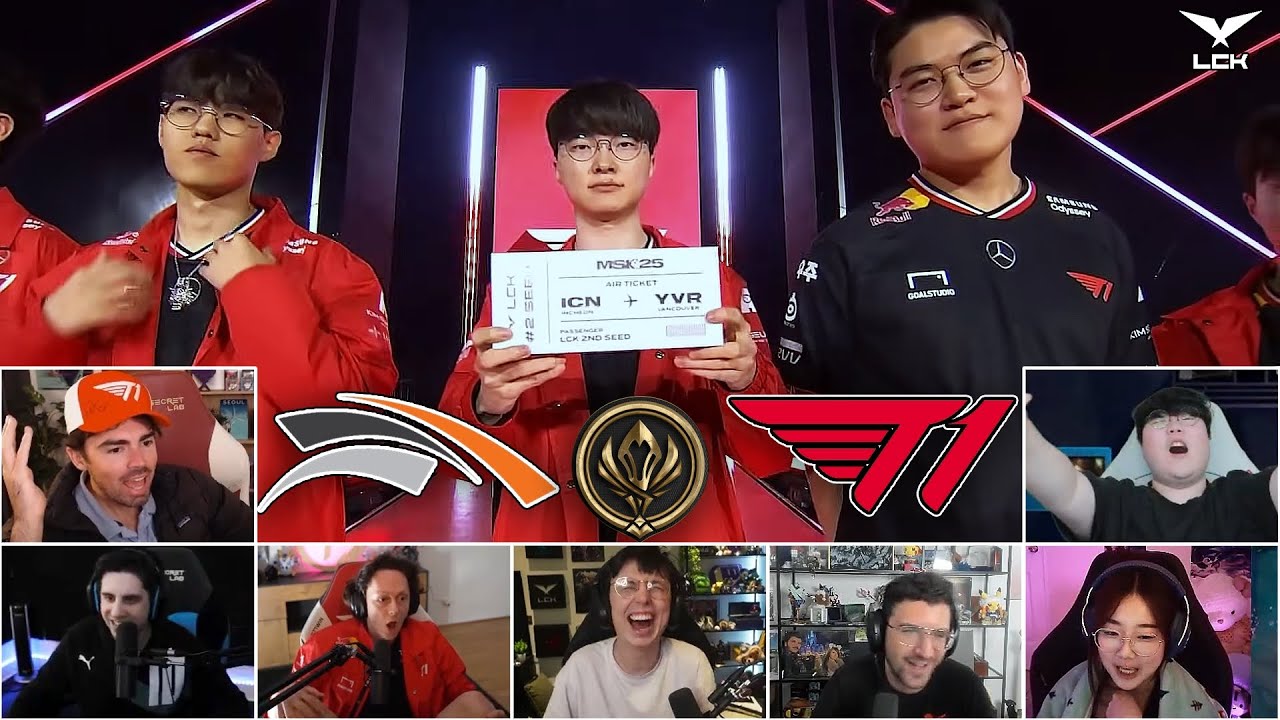 Streamers React to T1 Making MSI! - T1 vs HLE Highlights | LCK Road to MSI