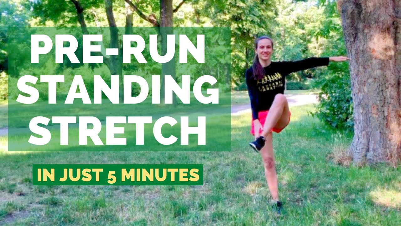 PRE RUN Stretches - 5 Min Yoga for Runners WARMING UP sequence