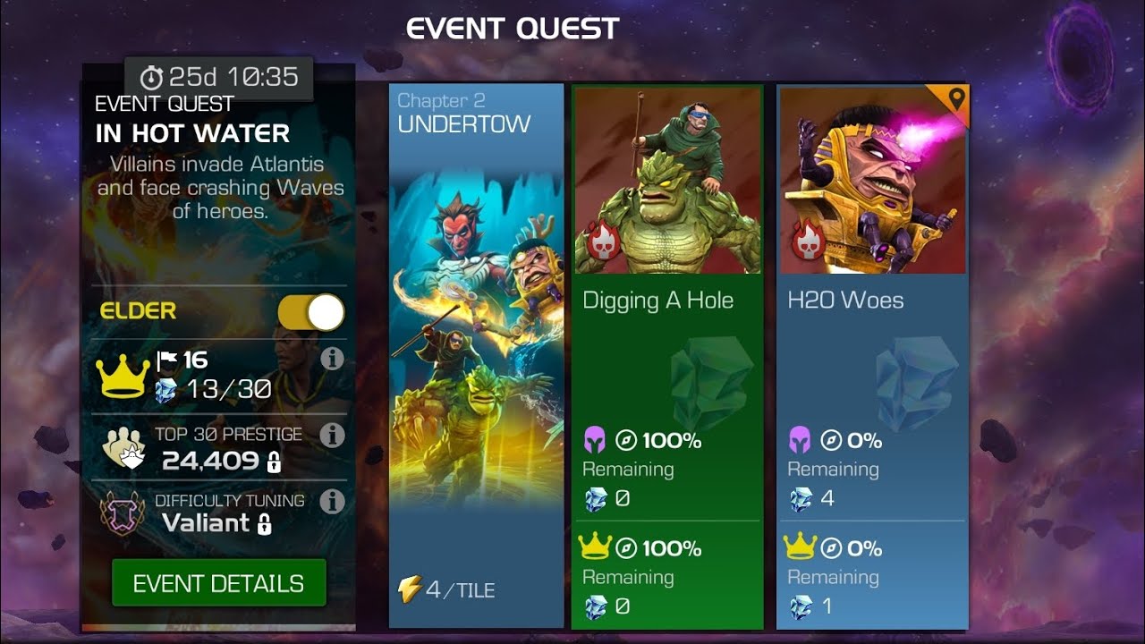 Marvel Contest of Champions- May EQ- Elder (Valiant) Difficulty Quest 4