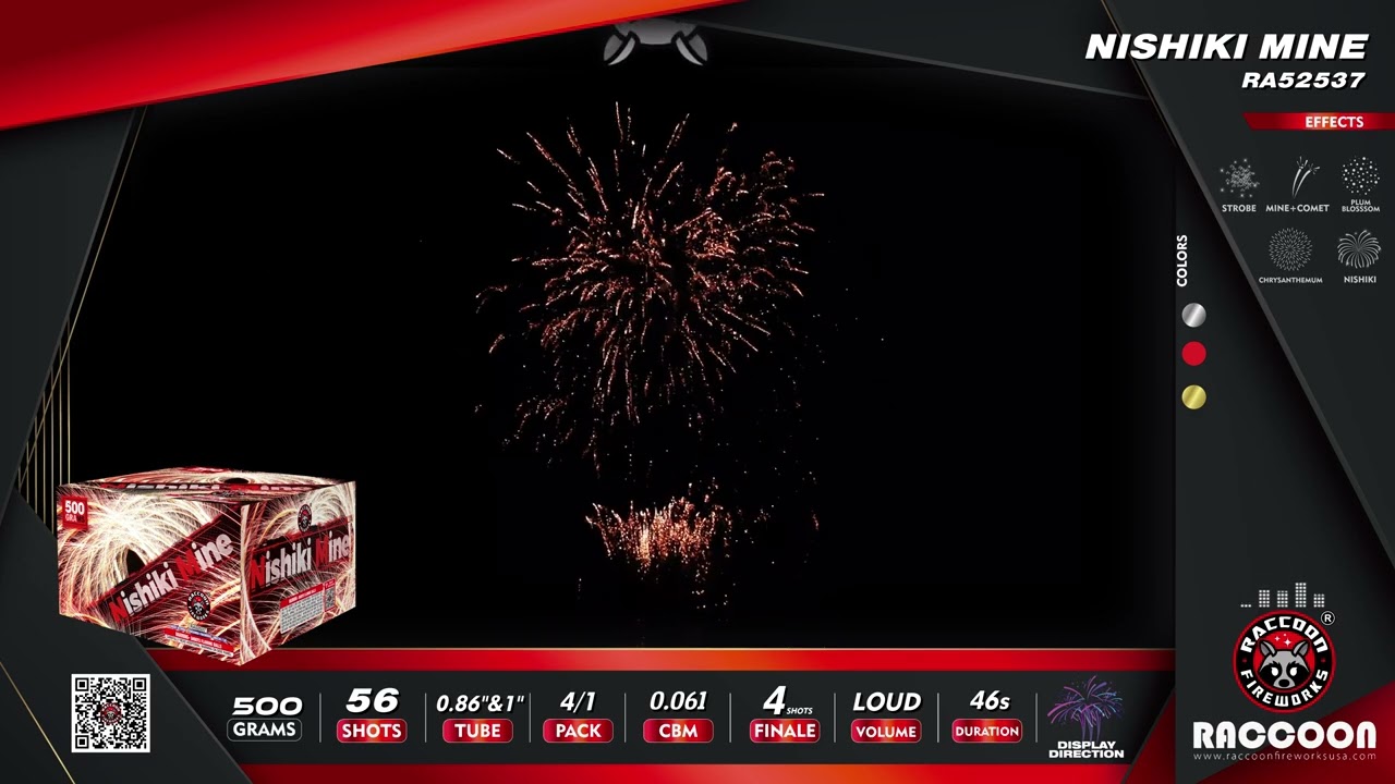 2023 New Item RA52537 Nishiki Mine 56'S Raccoon Fireworks (compact packaging) - new improved formula