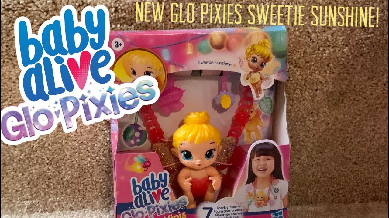 New Baby Alive Glow Pixies Minis Carry N&rsquo; Care Necklace Sweetie Sunshine Doll Review