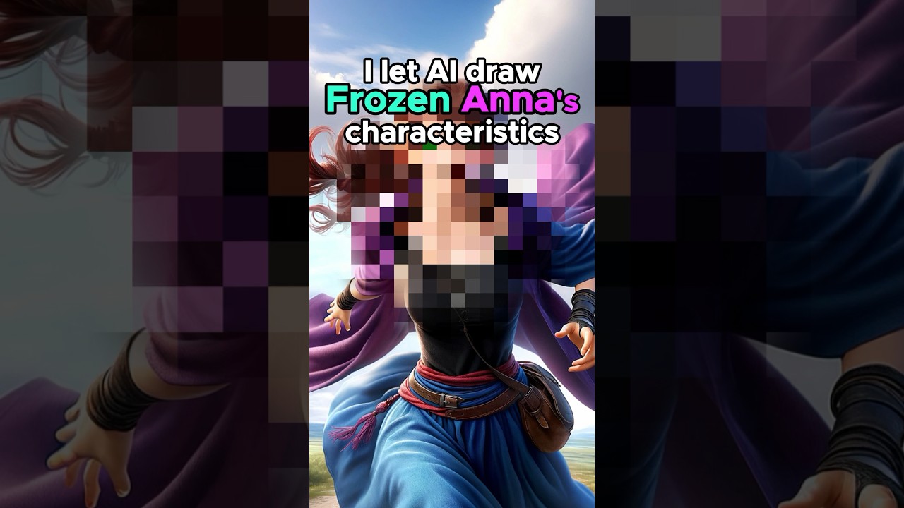 Frozen Anna's features drawn using AI.#frozen #anna #disney #shorts