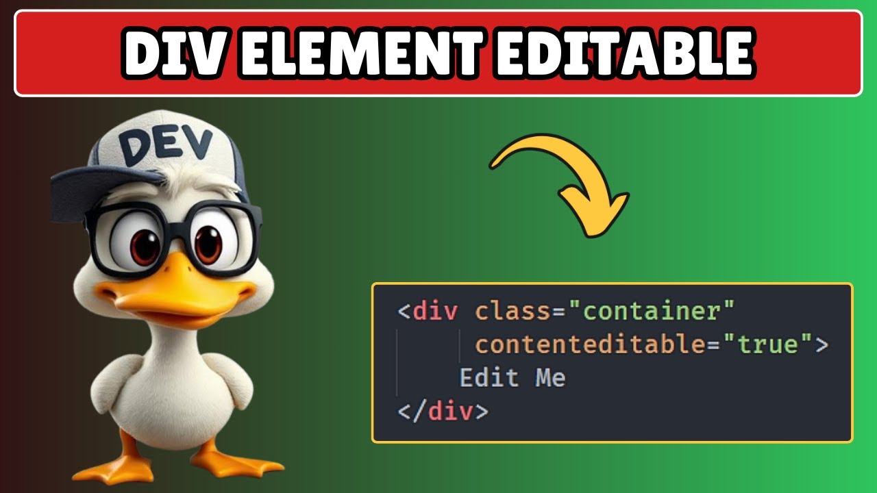 How to Make DIV Editable in HTML and CSS
