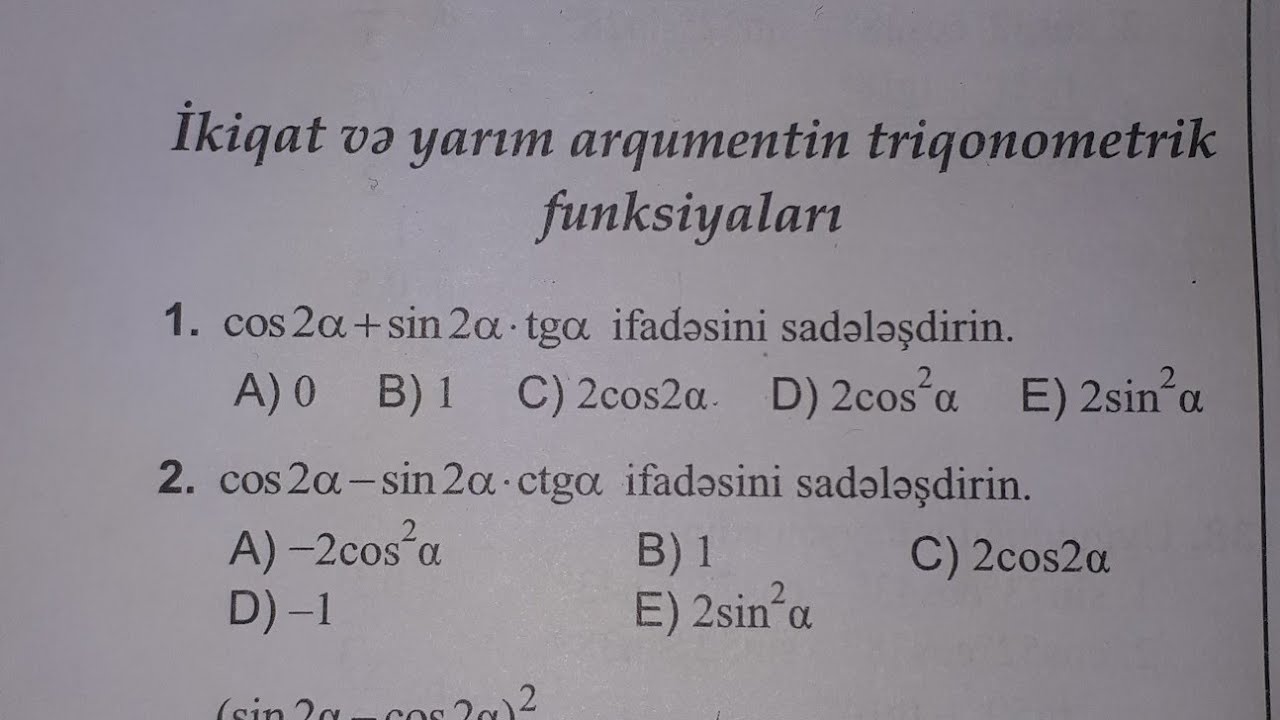 ikiqat və yarım arqumentin triqonometrik funksiyaları ( asan izah ) 1-31.