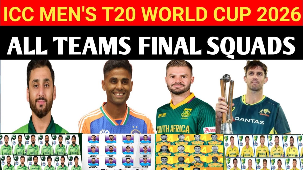 ICC Men's T20 World Cup 2026 // All Teams Squads // Schedule// Fixtures// Date &Time
