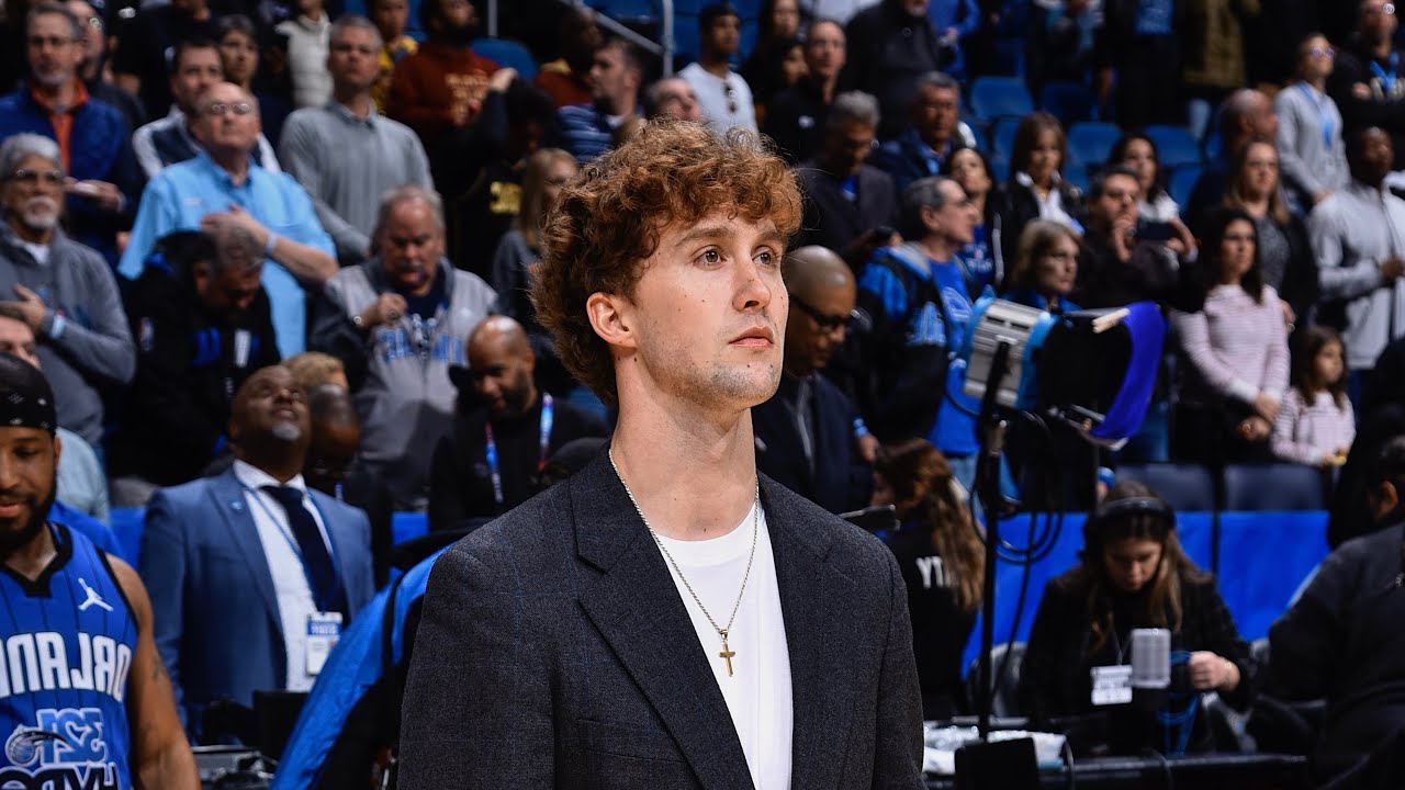 Clemson WR Blackmon Huckabee performs the National Anthem for the Orlando Magic