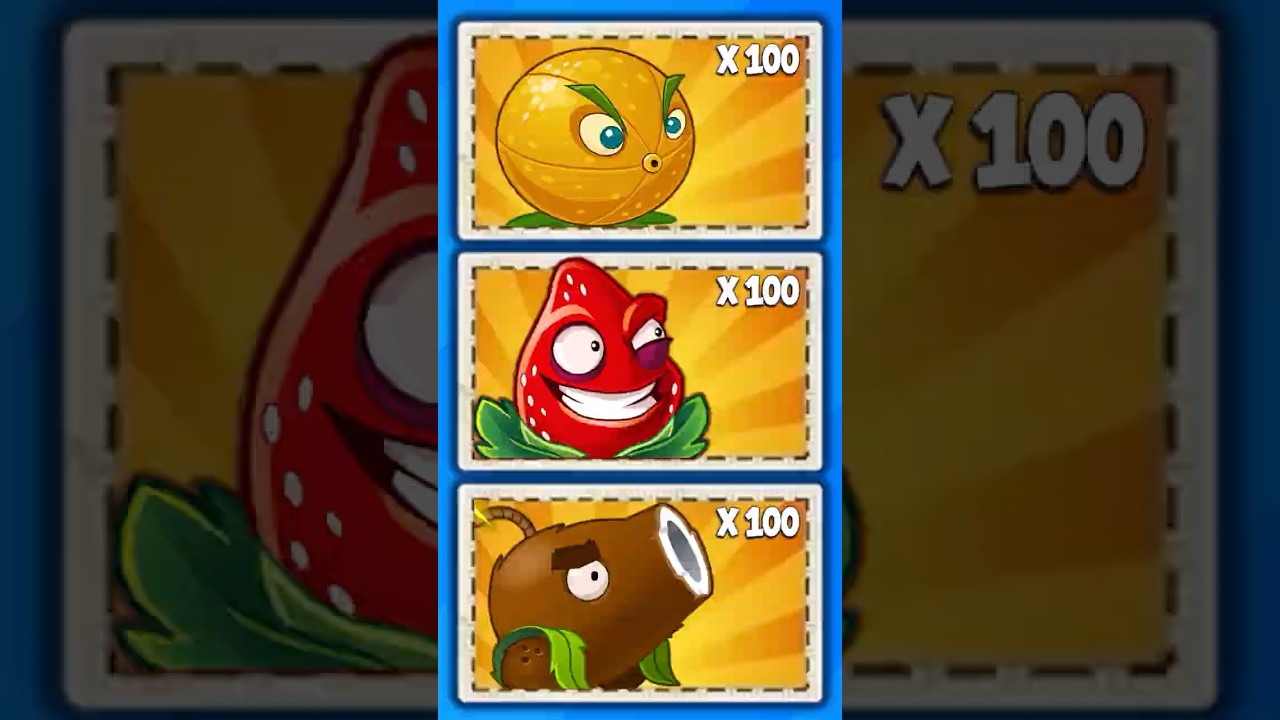 PvZ2 100 Citron vs Strawburst vs Coconut plants #Shorts #pvz #pvz2