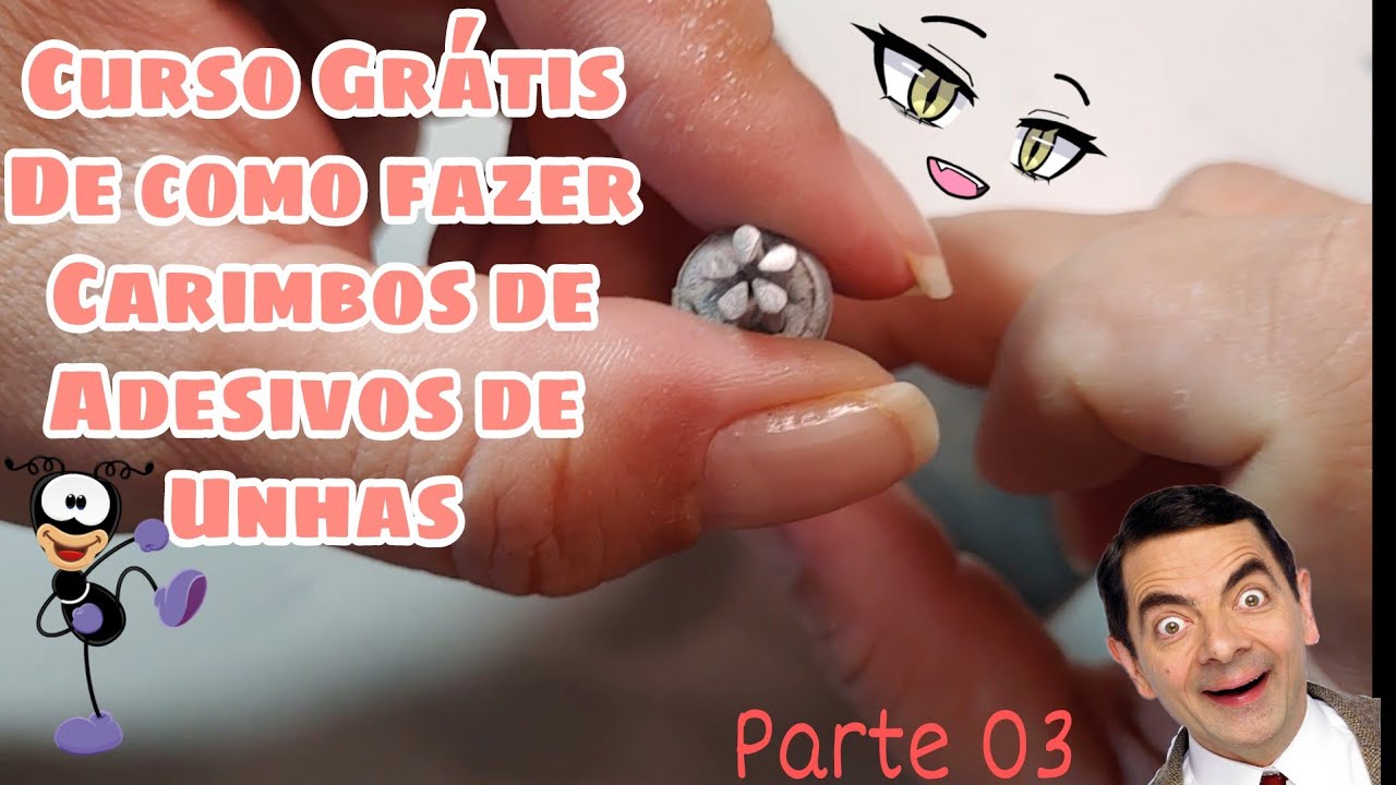 Como vc fazer seus CARIMBOS de Adesivos de Unhas - CURSO GRÁTIS - Parte 03