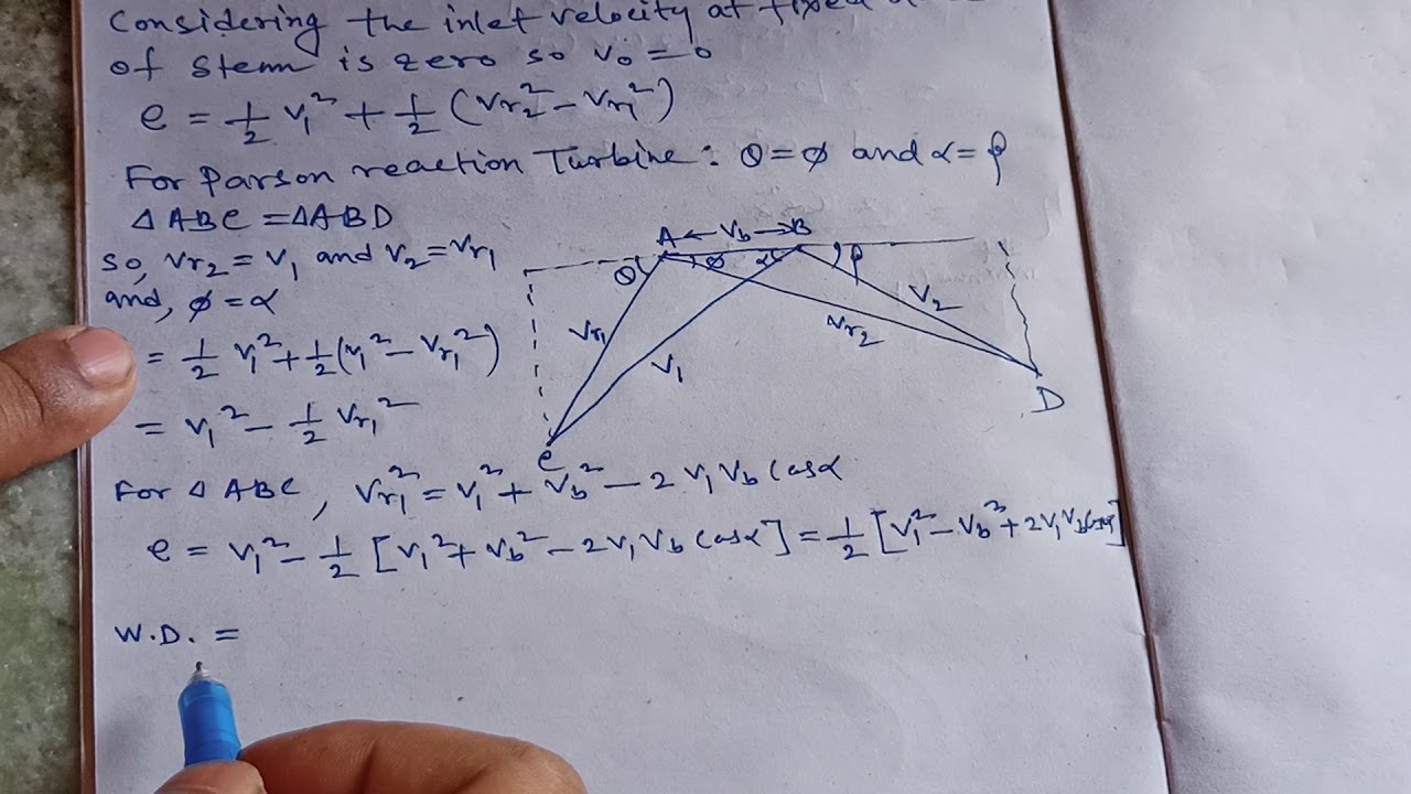 Optimam velocity ratio and maximum efficiency of reaction steam turbine