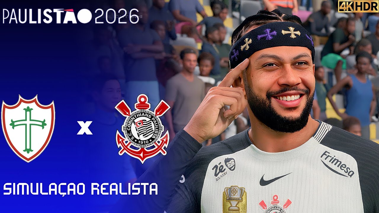 FC 26 4K - Portuguesa Sp vs Corinthians | Paulistão 2026 | Quartas de Finais | Simulação Realista.