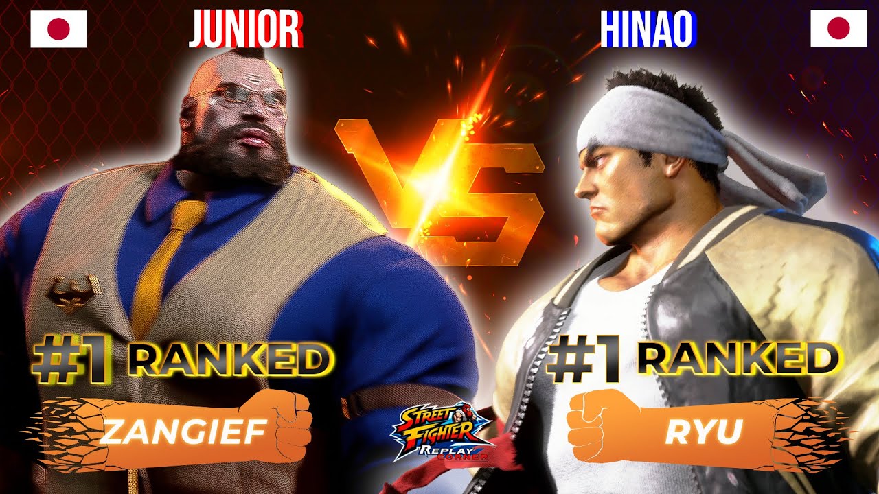 SF6 ✊ JUNIOR (#1 Ranked Zangief) vs HINAO (#1 Ranked Ryu) ✊ High Level Gameplay