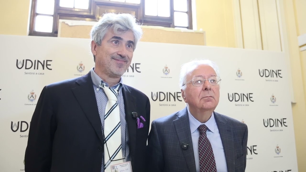 Udine,  Dott. Faggin ha inventato il microchip e  Dott. Piva  presidente Aica in occasione di BO25