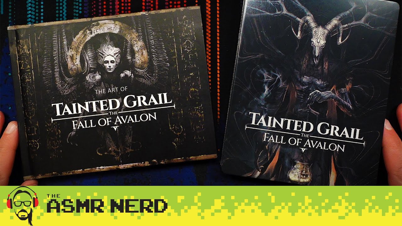 Tingly ASMR Game Unboxing 🎮😴 Tainted Grail: The Fall of Avalon Deluxe Edition [soft-spoken, tracing]