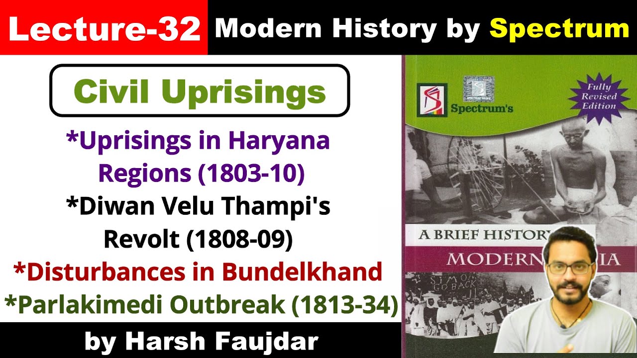 H32- Haryana, Bundelkhand, Parlakimedi, Diwan Velu Thampi Revolt | Spectrum Modern History UPSC