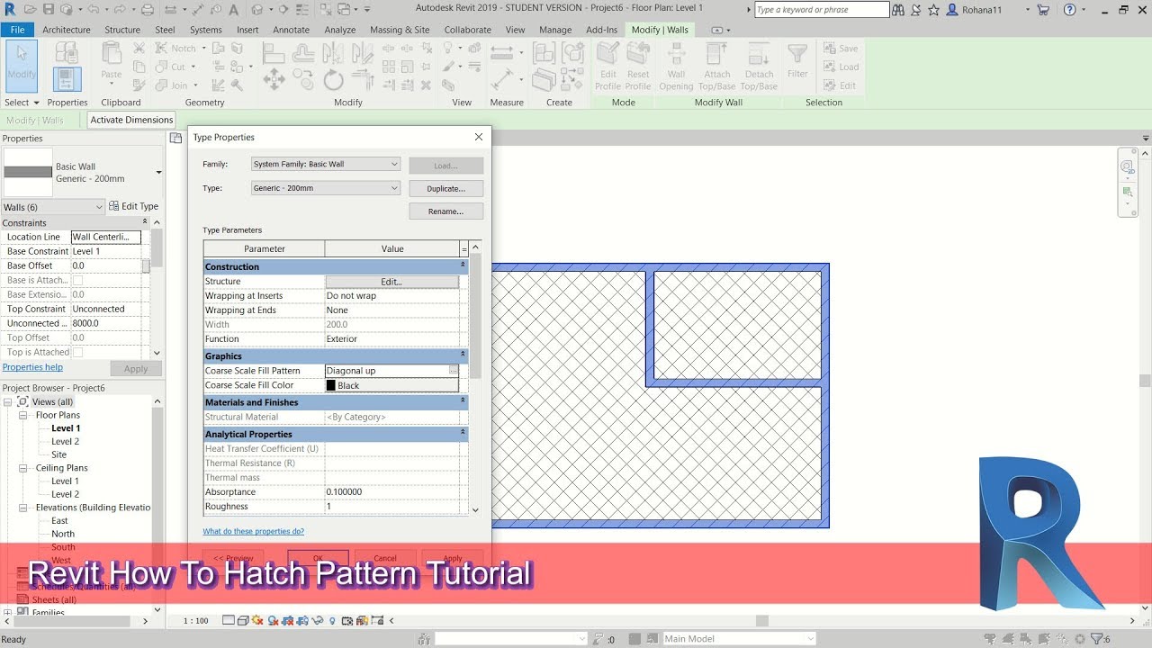 Revit How To Hatch Pattern Tutorial Complete Guide For Beginner