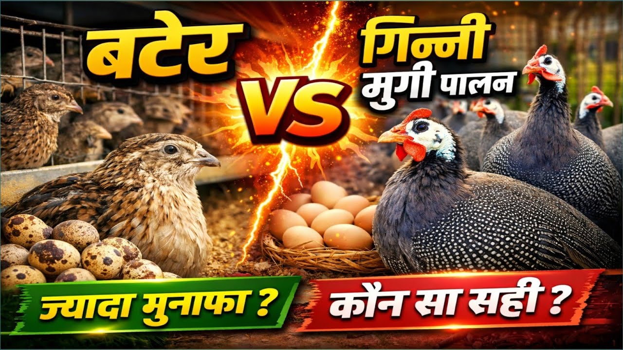 Guinea Fowl vs Bater Palan | किसका पालन करें  | Guinea fowl  |  Quailfarming 