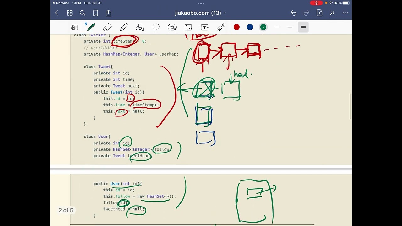 贾考博 LeetCode 355. Design Twitter - 马斯克你到底买不买? 给个准信儿