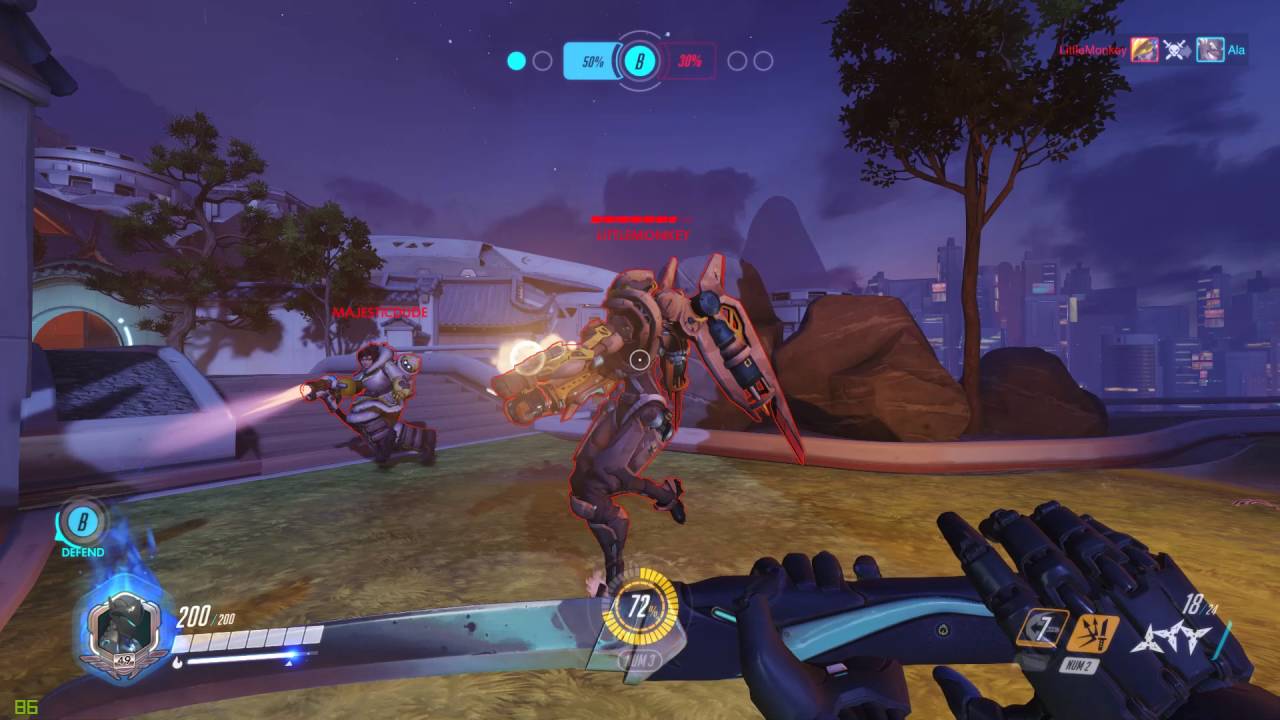 Bajheera - OVERWATCH: Carbon Fiber Genji Lijang Ownage - Overwatch [PC] Gameplay