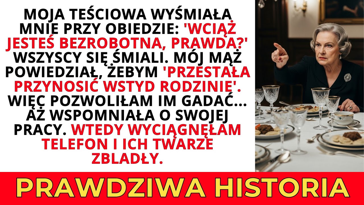 Teściowa wyśmiała mnie, że jestem bezrobotna, a mąż się śmiał... Dopóki nie poznali całej prawdy!
