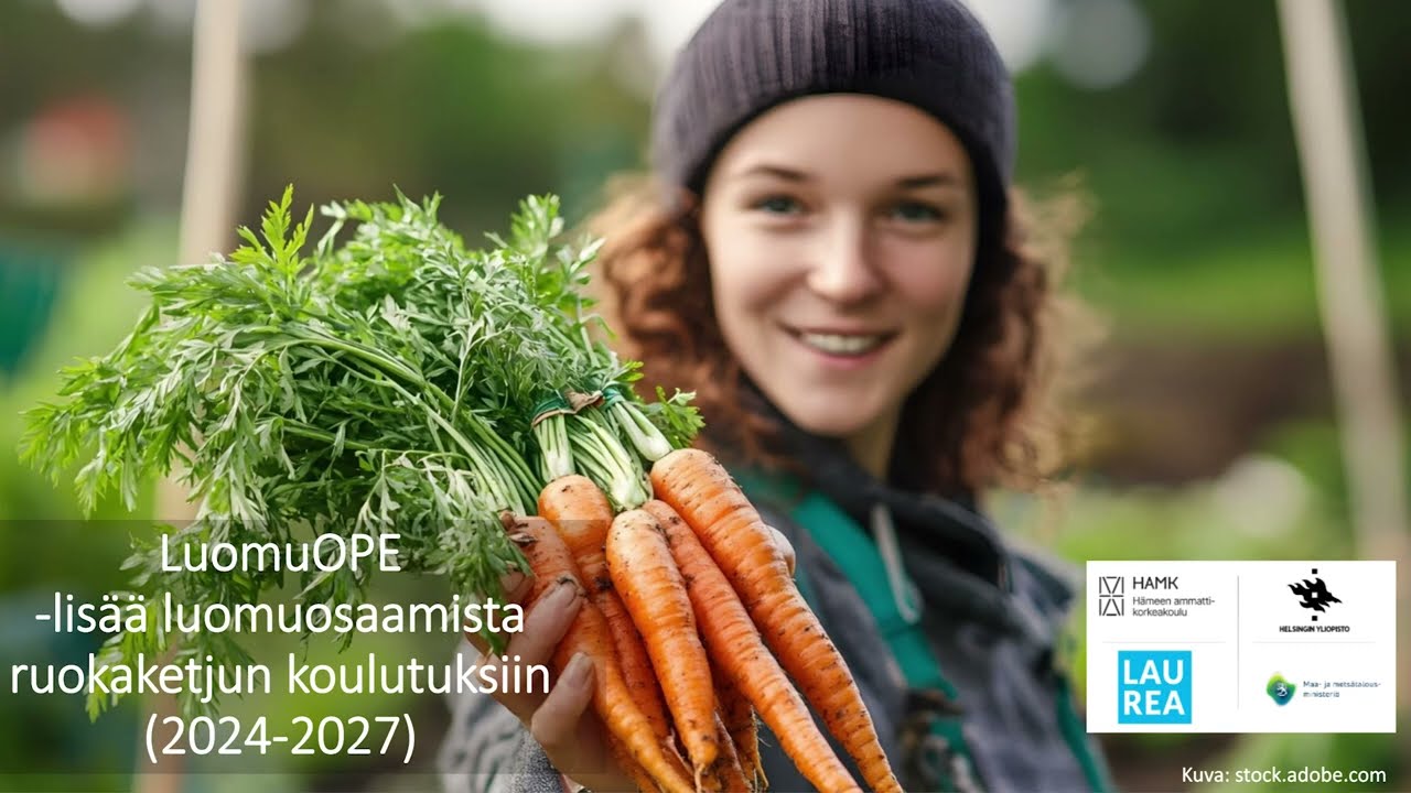LuomuOPE - lisää luomuosaamista ruokaketjun koulutuksiin -hankkeen esittely.
