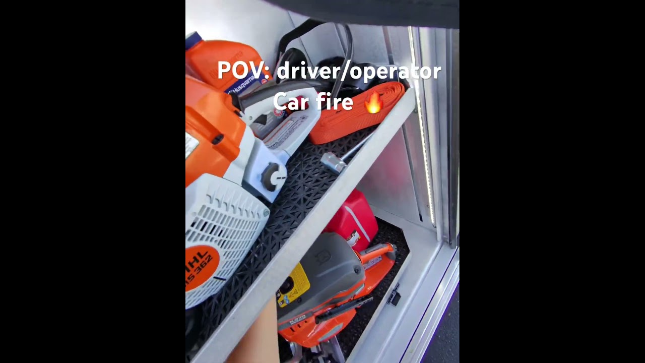 Vehicle fire on the interstate! POV of a driver/operator #vehiclefire #fire #firetruck #utah