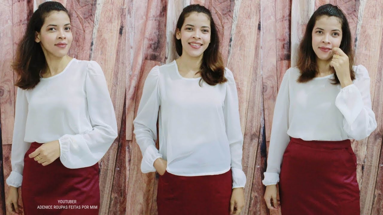 BLUSA COM MANGA LONGA SEM MOLDE