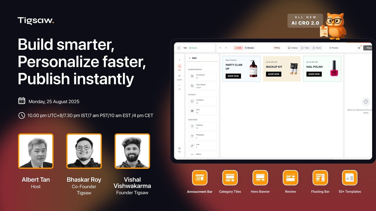 Tigsaw website widgets ~ build smarter, personalize faster and publish instantly