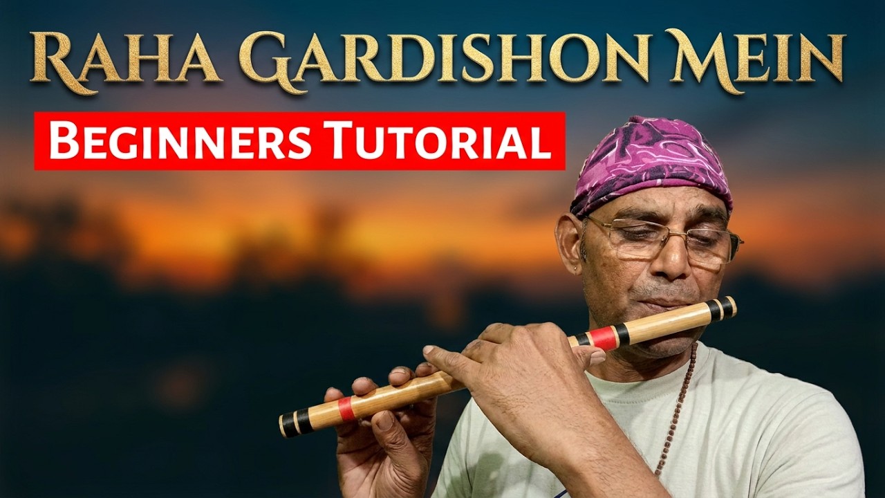 Raha Gardishon Mein Hardam | Mo. Rafi | Do Badan | Beginners Bansuri Tutorial | Anjani Flutes