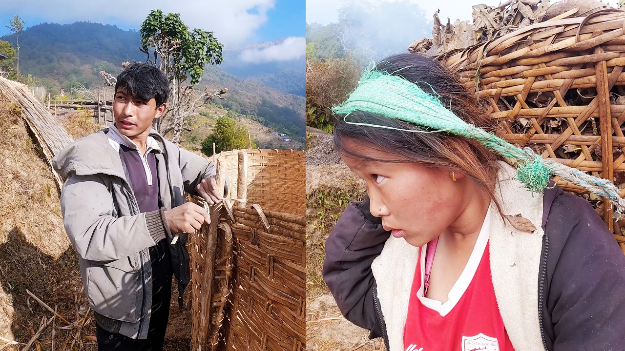 adhiraj and anita rai working together in the village || village life of Nepal  |||